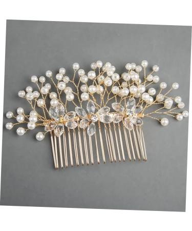 Angoily Metal Hair Clips Gold Hair Clips Bridal Headpiece Leaf Pearl Hair Comb Bridal Hair Comb Rhinestone Bridal Rhinestone Hair Clip Crystal Headpiece Wedding Accessories Bride - Buy Online on GoSupps.com