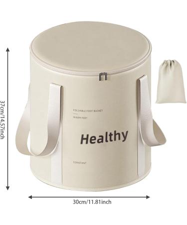 Collapsible Foot Bath with Zippered Lid Portable Foot Soaking Bucket Heat Retaining Non-slip Foot Bath Tub for Home Outdoor Champagne Foot Bath Bucket - Buy Online on GoSupps.com