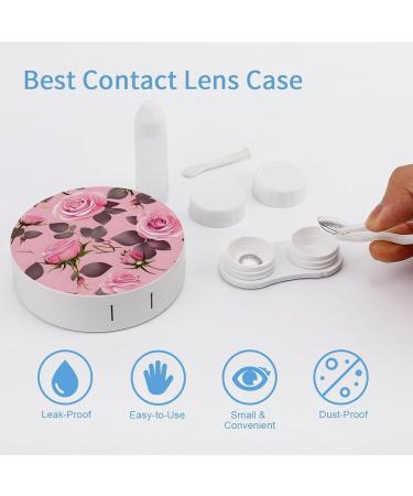 Pretty Roses Print Contact Lens Case - Durable Plastic Care Box for Travel & Everyday Use - Buy Online on GoSupps.com
