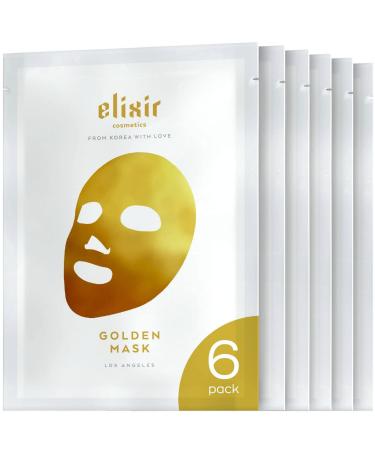 Collagen Sheet Mask - Anti Aging Face Mask for Sensitive Skin - Korean Skincare Hydrating Mask Set - 24K Carat Gold Brightening Facial Mask - Reduces Fine Lines and Wrinkles - Bridesmaid Gift 6 Pack