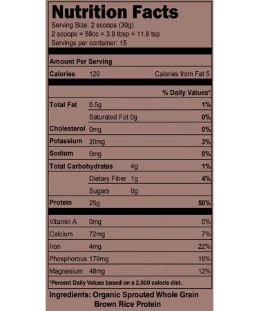 Naked Rice Organic Brown Rice Protein Powder 1LB - Vegan, Gluten-Free, Non-GMO, 15 Servings - Buy Online on GoSupps.com