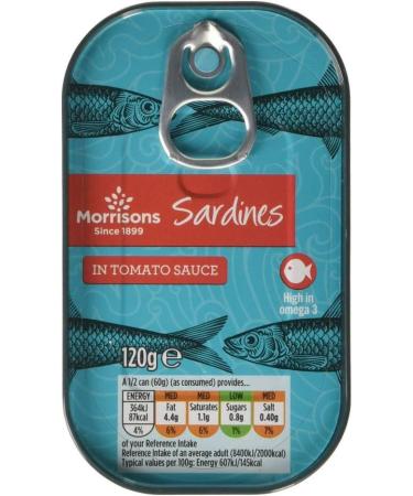 Morrisons Sardines In Tomato Sauce 120g - Buy Online on GoSupps.com