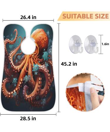 Ocean Octopus Beard Bib Apron | Beard Hair Catcher for Men | Perfect Gift for Dad & Husband | Fathers Day Anniversary Christmas | 2 Suction Cups - Buy Online on GoSupps.com