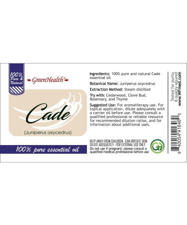 Cade 2 fl oz (59 ml) Glass Bottle w/Glass Dropper 100% Pure Essential Oil GreenHealth - Buy Online on GoSupps.com