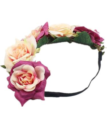 Demarkt Purple Flower Wreath Headband | Stylish Flower Crown Headdress for Women | International Shipping Available - Buy Online on GoSupps.com