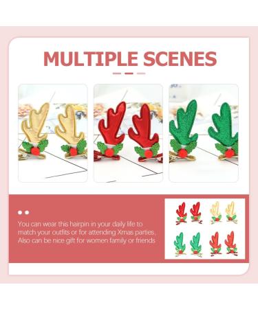 FRCOLOR 12 Pairs girls barrettes Deer Ears Hair Clips Glitter Reindeer Hair Clips reindeer barrettes Christmas Hairpin Antlers Hair Clips kids hairpin Miss headgear three-dimensional pu - Buy Online on GoSupps.com