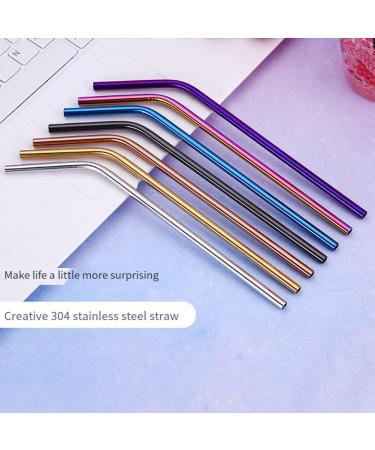 Knadgbft 7Pcs 300mm Stainless Steel Straws Metal Colors Fits 40 Oz Reusable Ecofriendly Plus Cleaning Brush - Buy Online on GoSupps.com