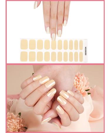 Kalolary 20PCS Nail Adhesive Wrap Nail Gel Polish Strips Full Wraps Nail Polish Stickers Cured Gel Nail Strips Self-Adhesive Gel Nail Wrap Stickers Decals(UV/LED Lamp Required) (Milk White) - Buy Online on GoSupps.com