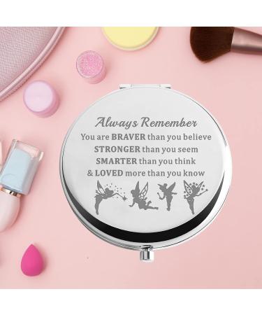 Fairy Tale Pocket Mirror - Braver, Stronger, Smarter Than You Think - Compact Makeup Mirror for Women, Girls, Teenagers - Perfect Gift for Fairy Pixie Cartoon Fans - Buy Online on GoSupps.com