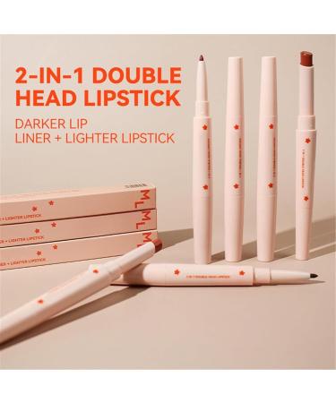 GeRRiT 2 in 1 Lipstick and Lip Liner Dual Set for Women Velvet Matte Lipstick Creamy Lip Pencil Long Lasting Smudge-Proof - Buy Online on GoSupps.com