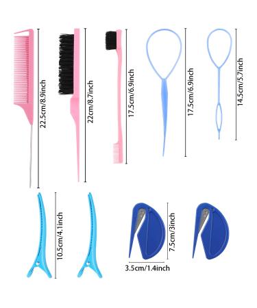 79style Hair Elastic Set with 1000 Clear Rubber Bands, Cutter, Teasing Brush, Comb, Edge Brush, Clips, Topsy Tail Tool - for Toddlers and Braiding - Buy Online on GoSupps.com