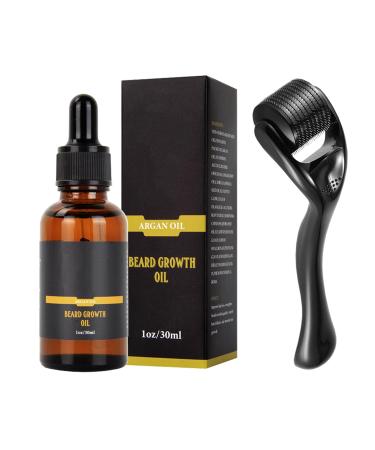 GROVL Beard Growth Kit Beard Growth Serum for Men 0.5MM Derma Roller for Beard Growth Products Specifically for Men'S Beard Growth Facilitate New and Old Hair Growth