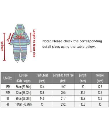 Umkaumka Baby Water Repellent Romper Jumpsuit Snowsuit - Blue 18-24 Months - Buy Online on GoSupps.com