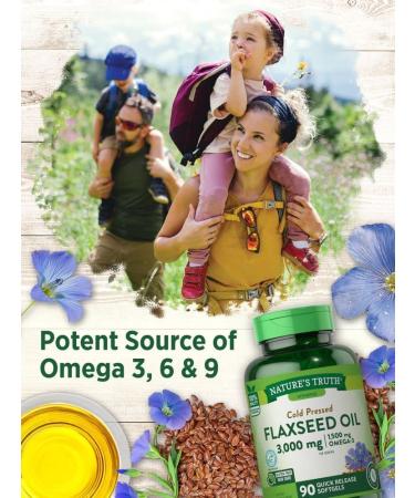 Nature's Truth Flaxseed Oil Capsules | 90 Softgels - Cold Pressed, Non-GMO & Gluten Free - Buy Online on GoSupps.com