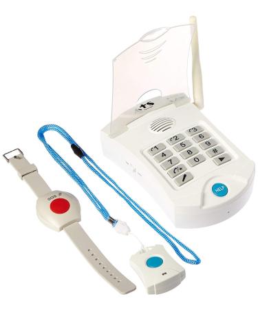 HELP Dialer 700 with Necklace and Wrist Panic Buttons - No Monthly Fees Medical Alert System