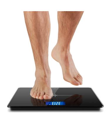 NUTRI FIT Extra-Wide Digital Body Weight Bathroom Scale - Large Backlit LCD Display, 400lb Capacity - Black - Buy Online on GoSupps.com