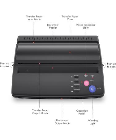 TATELF Tattoo Stencil Machine with 20pcs Transfer Paper - Black | Thermal Copier for Tattoo Artists - Buy Online on GoSupps.com