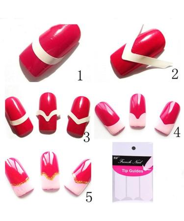 1/100 Pack French Stencil Nail Art Form Fringe Guides Manicure Sticker Tips Tape Black False Nails Press On - Buy Online on GoSupps.com
