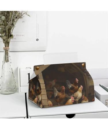 Tissue Box Cover Tissue Box Holder Roast Chicken Hen Farm Print Tissue Holder Travel Tissue Packs Facial Paper Holder Decorative Holder - Buy Online on GoSupps.com