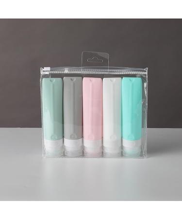 Roseflower 5 Pack Silicone Travel Bottles - 80ml Leakproof Refillable BPA-Free & TSA Approved Travel Accessories for Shampoo Lotion & Shower Gel - Buy Online on GoSupps.com