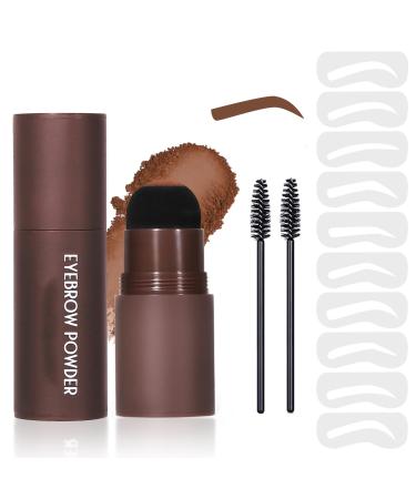 LXZJJM Eye-Brow Stamp Stencil Kit Eyebrow Stamp Stencil Kit Hairline Powder With 10Pcs Reusable Thin & Thick Eyebrow Stencils for Perfect Brows 1.8g(0.06 OZ.) (02 NATURAL BROWN)