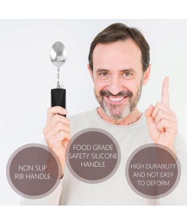 Elderly Tableware Handicapped Fork Spoon Angled Grip Spoon Disability People Elderly Aid Utensils Scoop Cutlery Feed Stainless - Buy Online on GoSupps.com