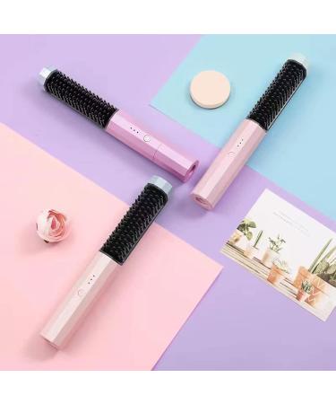 Hair Straightening Brush - 3 Temperature Gears for Smooth Anti-Frizz Styling | Electric Hair Brush Straightener for Wet & Dry Use (Pink Green - Buy Online on GoSupps.com