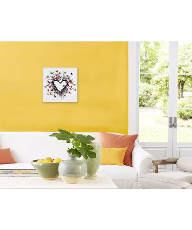 Yidepot Butterfly Canvas Wall Art for Bedroom - Heart-Shaped Branches & Colorful Butterflies - Love Motif for Teenage Girls - 30x30cm - Buy Online on GoSupps.com