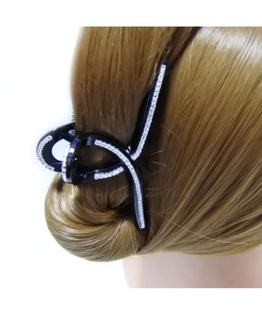 Meilliwish Long Noble Large Sparkling Black Ponytail Holder Hair Claw Clip for Women - 1 Piece (D113) | International Shipping Available - Buy Online on GoSupps.com