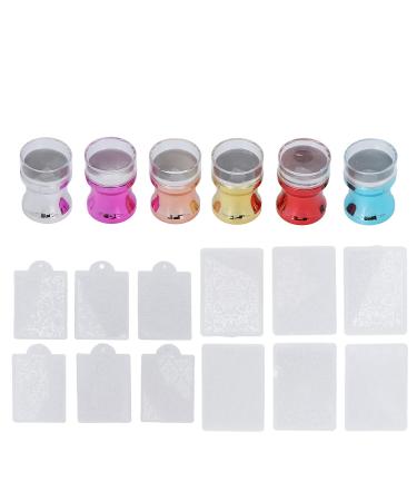 6pcs Nail Art Stamper Transparent Manicure Art Stamper Soft Silicone Nail Stamper Tool for DIY Nail Decoration