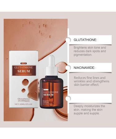  homomdy Glutathione Serum with 20 000ppm Glutathione Emollient & Skin Whitening Revitalizing Complexion Unified Complexion Enhancing Elasticity Deep Hydration (2pcs) - Buy Online on GoSupps.com