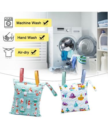 HOTLIKE Wet Bag 2Pcs - Waterproof Reusable Diaper Bags with Double Zippers & Handle - White - Buy Online on GoSupps.com