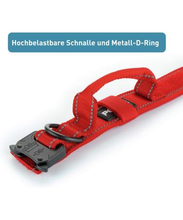 Buy Pettec Neoprene & Nylon Dog Collar Softly Padded Water-Repellent Adjustable for Small & Large Dogs Red L (51-61 cm) Durable & Comfortable - Buy Online on GoSupps.com