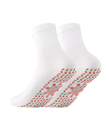 Massage socks Tourmaline self -heating therapy magnetic socks Self -heating socks Self -heating therapy magnetic socks Tourmaline Magnetic Unisex winter warm socks for massage skiing white one
