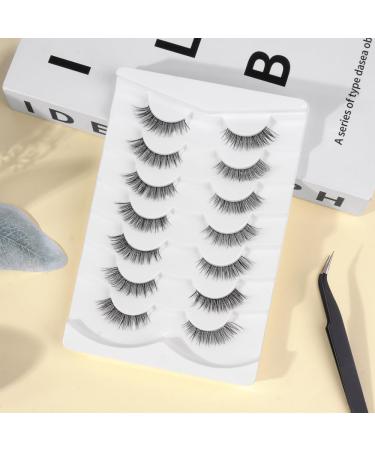 Buy Wispy Natural Faux Mink Cat Eye False Eyelashes - 3D Vegan 7 Pairs Full Strip with Clear Band - International Shipping Available - Buy Online on GoSupps.com