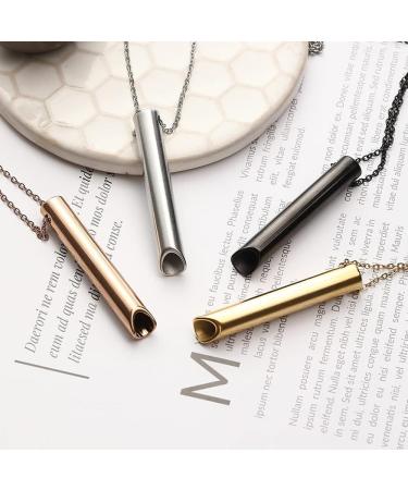 4 Pcs Breathing Necklace RUIFUNETEK Anxiety Relief Necklace Breathing Exercise Device for Meditation Quit Stainless Steel Smoking Necklace Whistle Necklace For Stress Relief - Buy Online on GoSupps.com