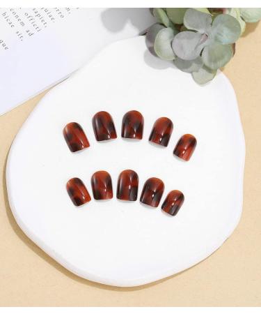 Sethexy Short Square Nails - 24Pcs Shiny Pure Color Acrylic Press on Nails for Women & Girls - International Shipping Available - Buy Online on GoSupps.com
