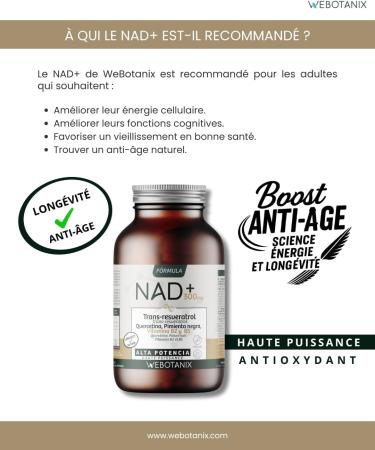 Formule NAD+ avec Trans-Resv ratrol et Querc tine | 60 G lules | Avec Vitamines B2 et B5 + Pip rine | nergie Cellulaire R paration et Long vit | Sans Gluten | V gan - Buy Online on GoSupps.com