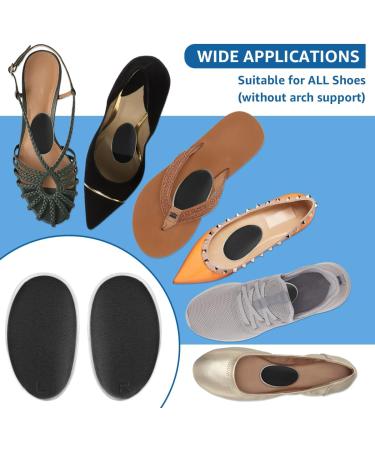 SQHT Gel Insoles for Flat Feet | Height-Adjustable Arch Support Inserts for Plantar Fasciitis | Pressure Relief & Pain Relief | 1 Pair (Black 3 Layers - Buy Online on GoSupps.com