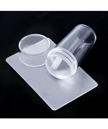 WOSO One Piece Clear Silicone Jelly Stamper With Scraper Clear Nail Art Jelly Stamper Nail Art Stamping Stamper for Manicure Tools - Buy Online on GoSupps.com