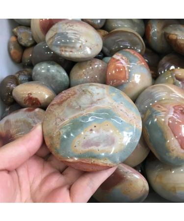 Gemstones for Decoration 1pcs Natural Ocean Stone Polychrome Jasper Round Palm Stone for Crystal JZIGTDEM - Buy Online on GoSupps.com