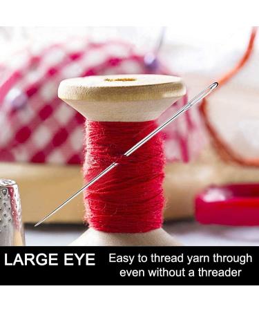 KYUEWRT Large Eye Embroidery Needles Set - 5 Sizes Big Eye Hand Sewing Needles in Aluminum Tube - Pack of 25 - Buy Online on GoSupps.com