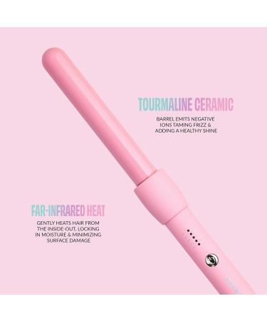 FoxyBae Bounce Bae 1-Inch Ceramic Hair Curling Iron | Dual Voltage Curling Wand for Smooth Frizz-Free Hair | 360 Swivel Cord | Party-Pink - Buy Online on GoSupps.com