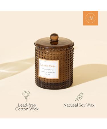 La Jolie Muse Wood-Jasmine Luxury Candles | 75-Hour Natural Soy Wax | Perfect Gifts for Women | 285g 10oz Fragrance Candles for Home - Buy Online on GoSupps.com