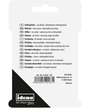 Idna 40187 Triller Pipe - Durable Metal Signal Pipe with Blue Ribbon for Sports & Leisure | Ideal for Kids Trainers Teachers & Lifeguards - International Shipping - Buy Online on GoSupps.com
