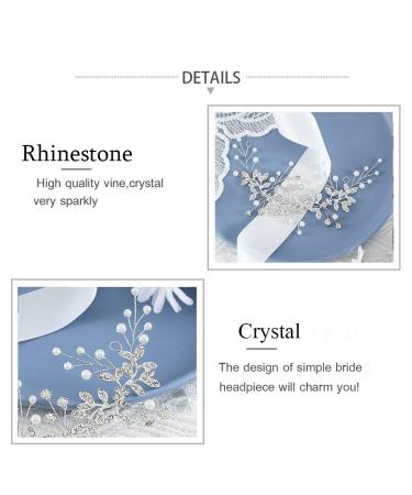 Handcess Bridal Stirring Band - Crystal Bead & Silver Leaf Hair Jewelry for Brides & Bridesmaids - Buy Online on GoSupps.com