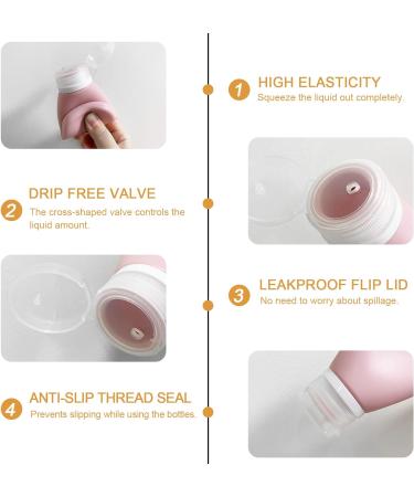 Travel Bottles for Toiletries 90ml 4 Pack Silicone Travel Toiletries Portable Travel Containers Set Leak Proof Refillable Squeezable Silicone Bottle for Liquid Shampoos Soap and Cosmetic Single - Buy Online on GoSupps.com