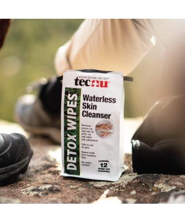 Tecnu Detox Wipes - Large Poison Ivy Wipes (12 Count) | Remove Rash-Causing Oil, Waterless Formula for Poison Oak & Sumac - Buy Online on GoSupps.com