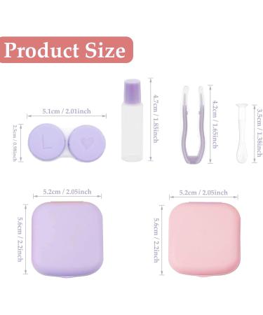 Leakage-Proof Contact Lens Container Set - 2 Pieces Travel Kit with Mirror | A-Rosa Purple - Buy Online on GoSupps.com