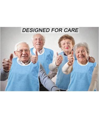 Adult Bibs Adjustable Terry Adult Bib with Hook and Loop Closure Waterproof Clothing Protector with Detachable Crumb Catcher(3 Pack) - Buy Online on GoSupps.com